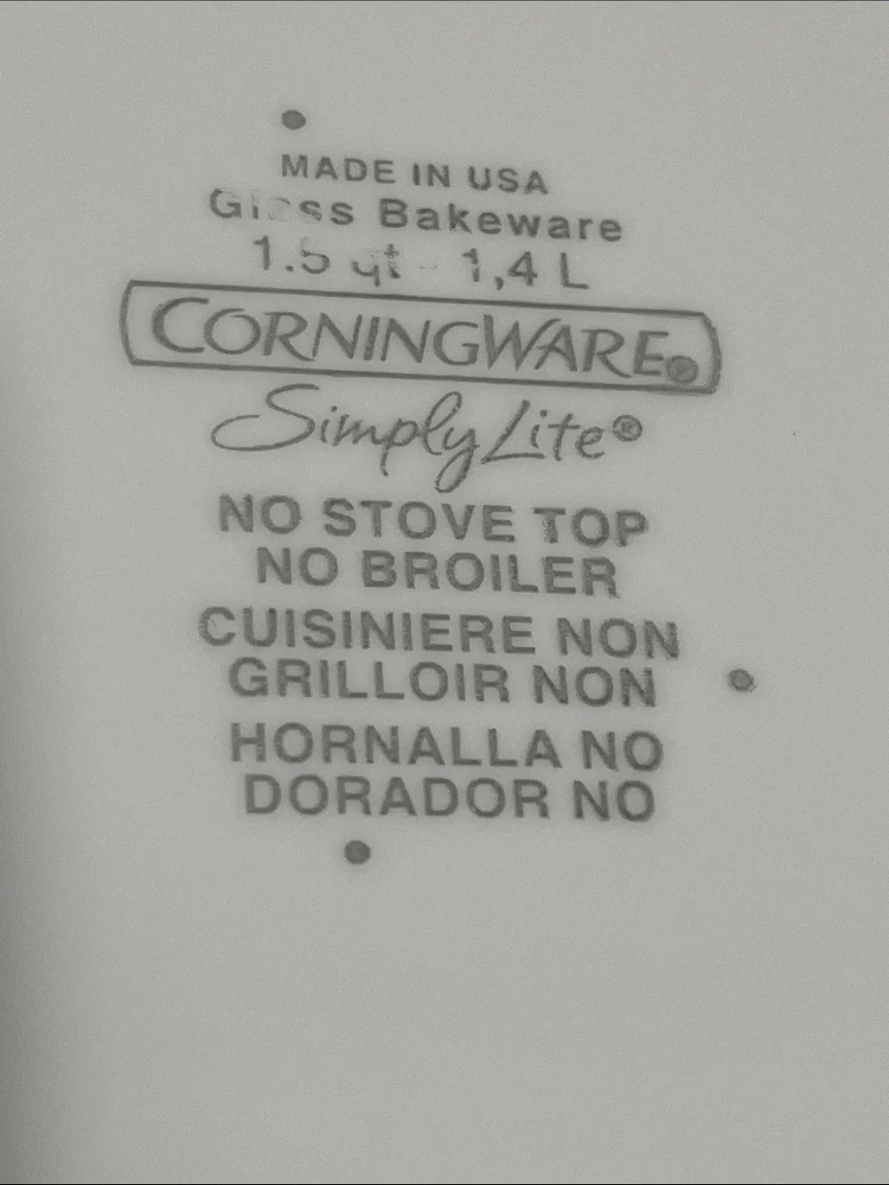 Corningware versatile ceramic